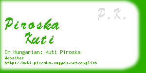 piroska kuti business card